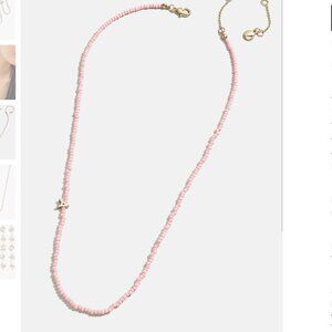 BaubleBar Rose Quartz Semi-Precious Initial 'K' Necklace with Gold Hardwear